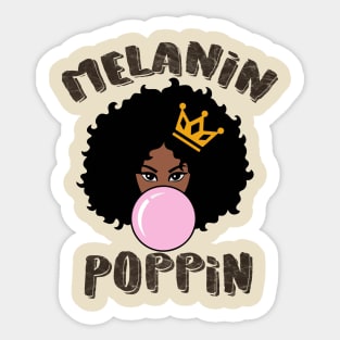 Melanin Poppin Black Queen Gift Sticker